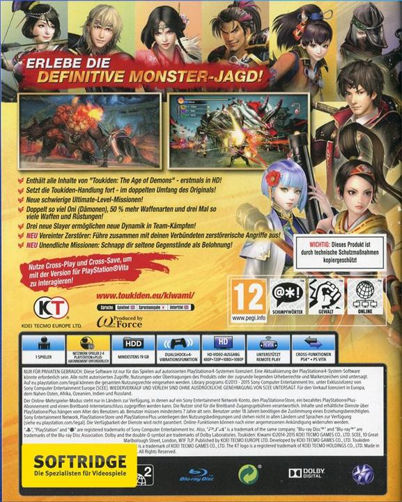 Image du produit Koei Tecmo Toukiden Kiwami PS4 (PS4, EN)