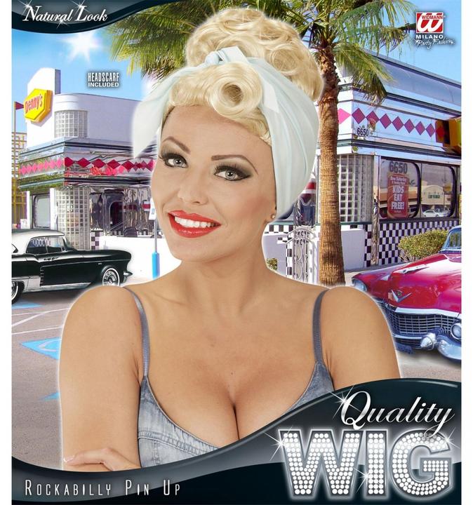 Actual product image Widmann Rockabilly Wig Pin Up Girl