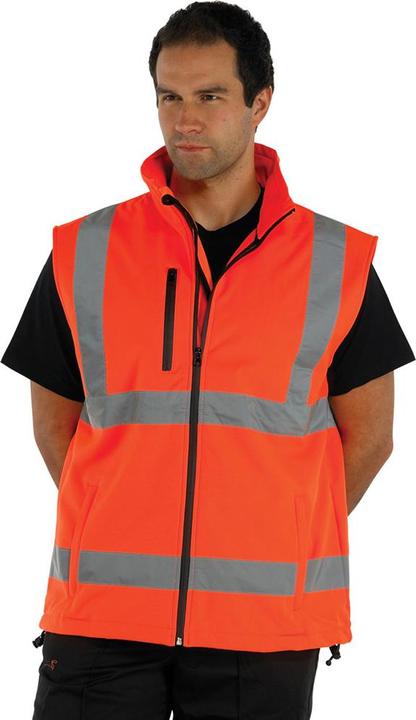 Actual product image Yoko Hi Vis softshell work waistcoat bodywarmer (M)