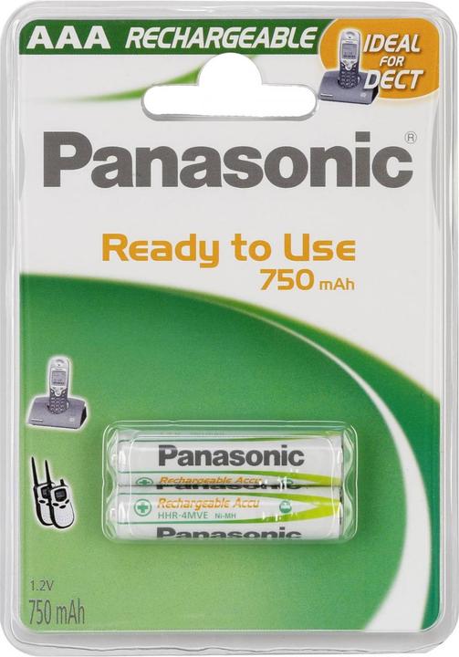 Actual product image Panasonic Rechargeable DECT (2 pcs., AAA, 750 mAh)