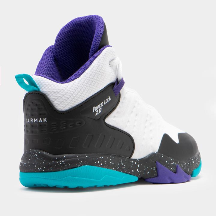 Immagine prodotto Tarmak Scarpe da basket intermedie da bambino SS500H - Bianco/Nero/Viola (34)