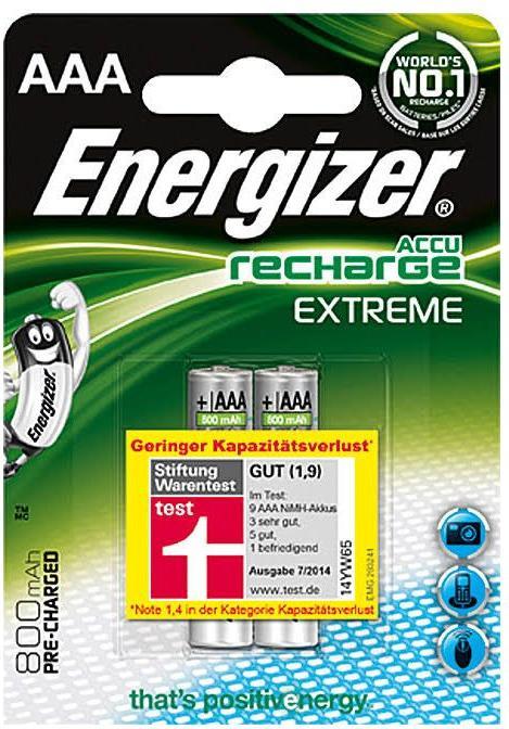 Image du produit Energizer Recharge extrême (2 pcs, AAA, 800 mAh)