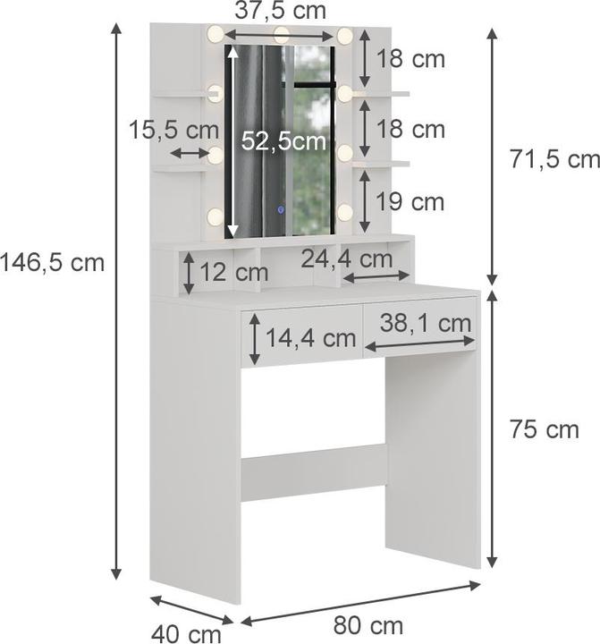 Produktbild Vicco Taylor (80 x 40 x 146.5 cm)