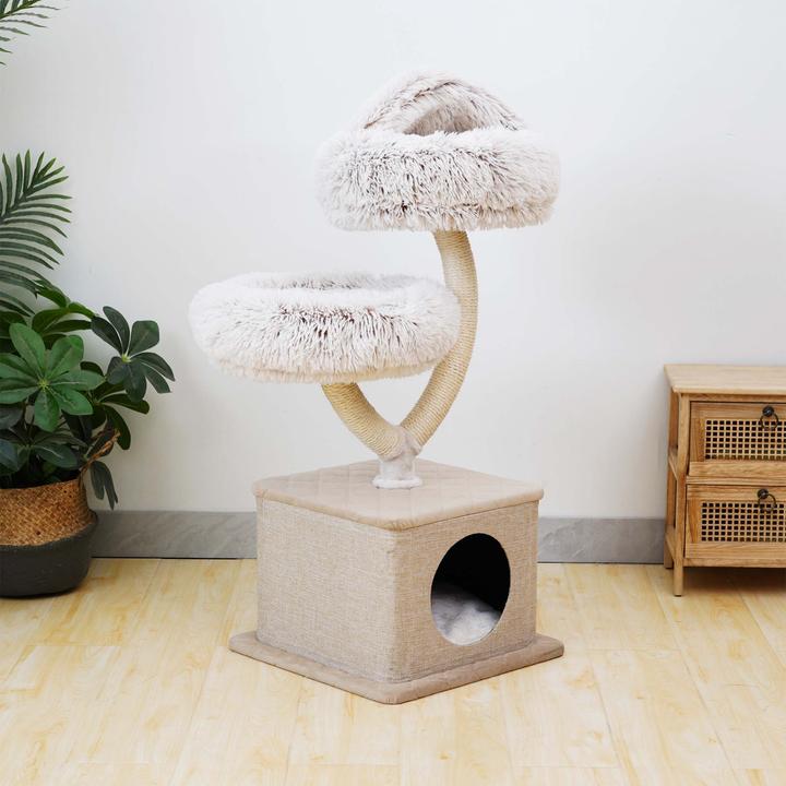 Produktbild Fudajo Kratzbaum (95 cm, Braun, Creme)