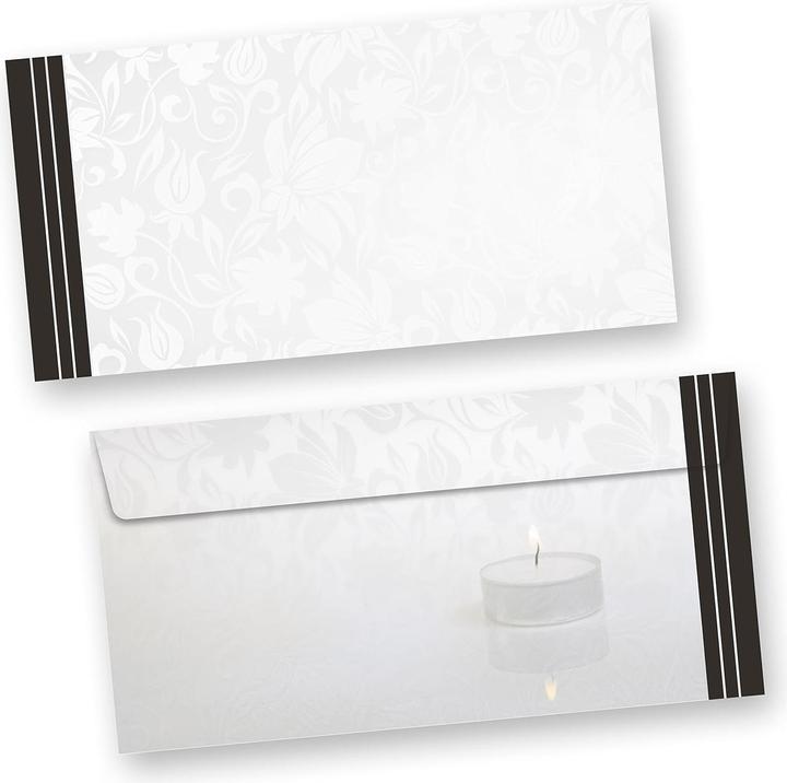 Immagine prodotto Tatmotive Trauer-Briefumschläge DIN lang (250 Stück) (110 x 220 mm, 250 x)