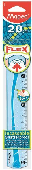 Maped 244020 Flat ruler Flex, 200 mm made of plastic, break-proof (200 mm)