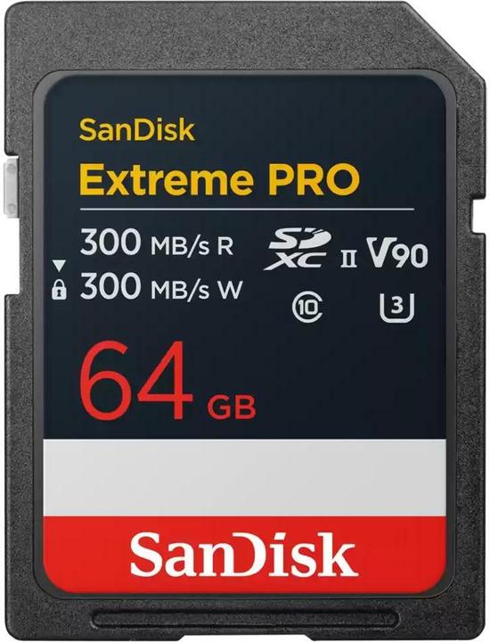 Actual product image SanDisk Extreme PRO UHS-II V90 (64 GB, SDXC, U3, UHS-II)