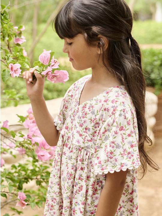 Produktbild Vertbaudet Geblümtes Mädchen Kleid mit Wickelausschnitt (110)