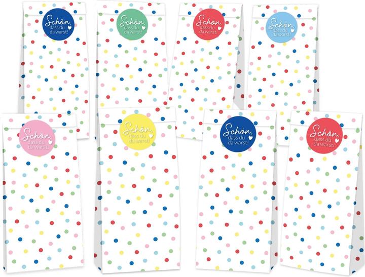 Papierdrachen 24 birthday bags - confetti
