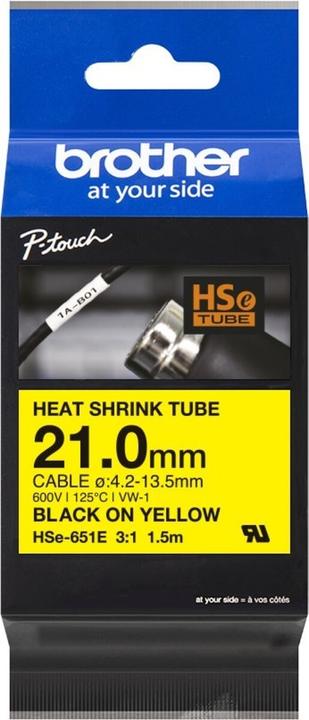 Brother Heat-Shrink-Tube schwarz/gelb (2.10 cm, Mehrfarbig)