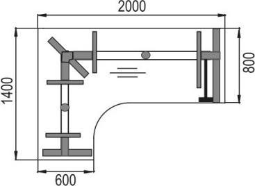 Produktbild Palmberg Tisch CREW C Lift Crema Buche B: 2000