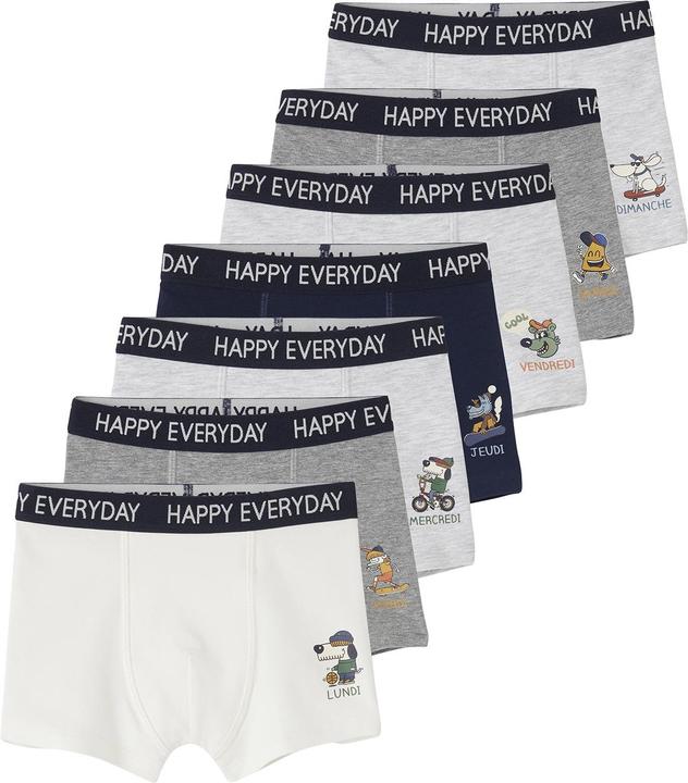 Actual product image Vertbaudet Bio-Kollektion: 7er-Pack Jungen Boxershorts mit Wochentag und Schriftzug (98, pack of 7)