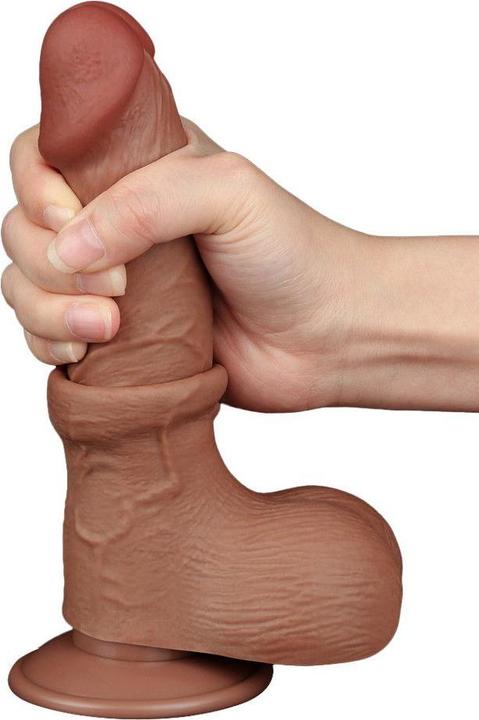 Image du produit Lovetoy Godemiché Skin coulissant 20 cm (Ø 3,9 cm) - Marron
