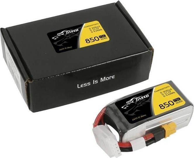 Immagine prodotto Tattu Batteria RC LiPo 850 mAh 11,1 V 75C (11.10 V, 850 mAh)