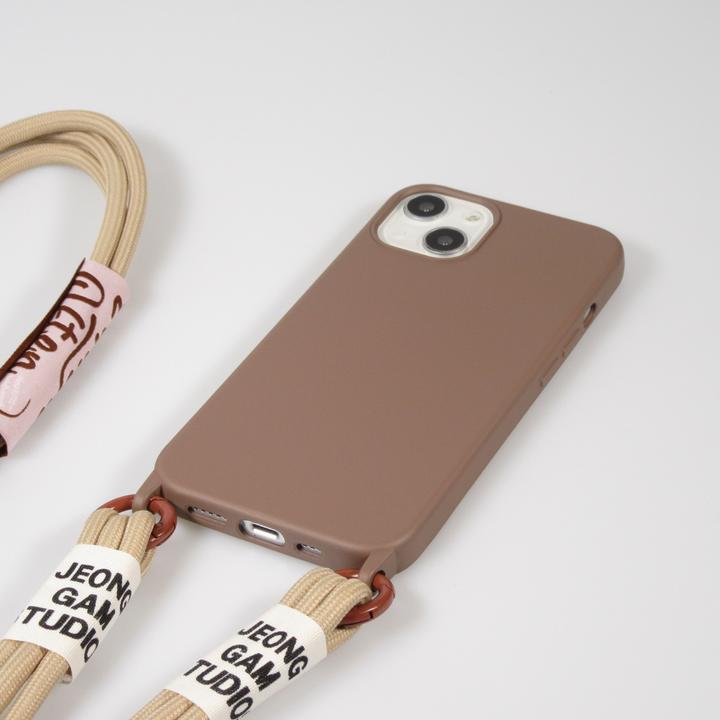 Actual product image PhoneLook Sleeve Silicone Fashion Jeong Gam Studio Laugh Often with Neck Cord (Apple iPhone 14)