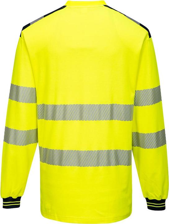 Actual product image Portwest Mens PW3 Cotton Hi-Vis Comfort Long-Sleeved T-Shirt (XL)