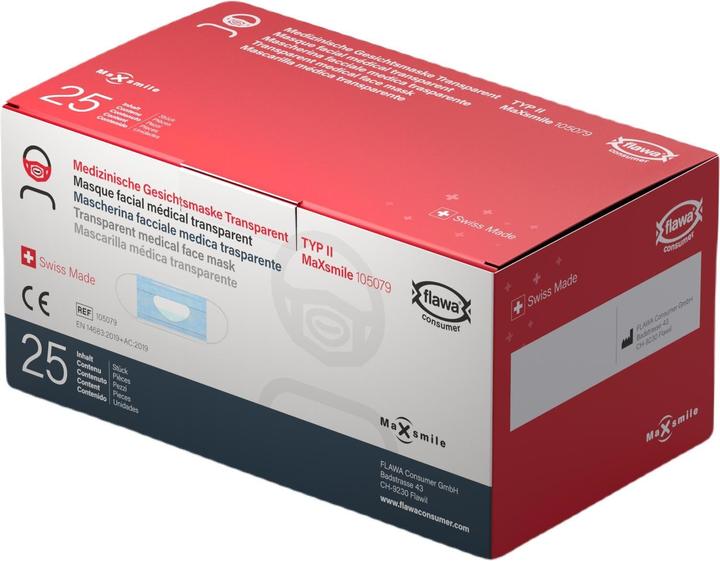 Produktbild Flawa Hygienemaske Typ II, Transparent 25 Stück (Typ II, 25 x)