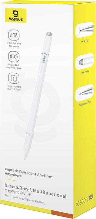Actual product image Baseus Smooth Writing III magnetic stylus 3in1 (white)