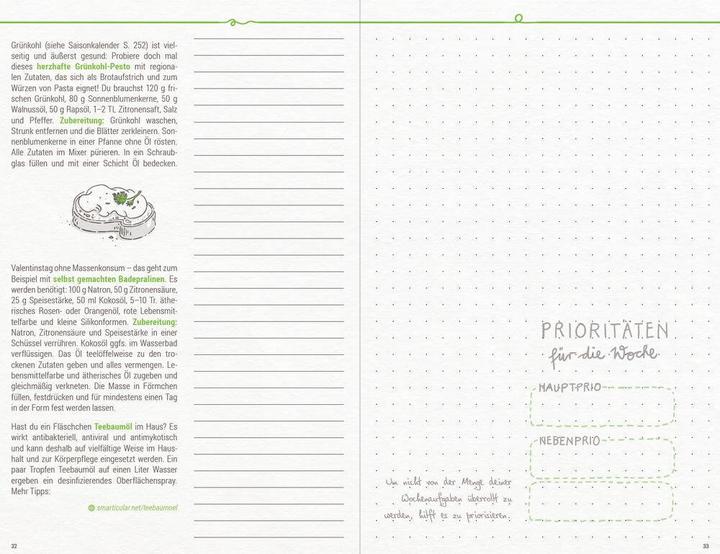 Actual product image Grüner Faden - annual planner, life planner, guidebook - sustainable ideas for the whole year (A5, German)