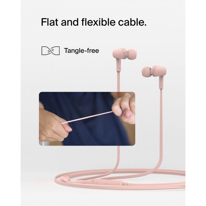 Actual product image Belkin Rockstar in-ear headphones cable, USB-C, pink G3H0002hqPKV2 (NC, Cable)
