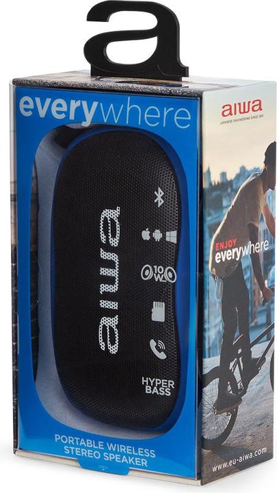 Actual product image Aiwa BS-110BL Bluetooth Speaker (2 h, Battery operated)