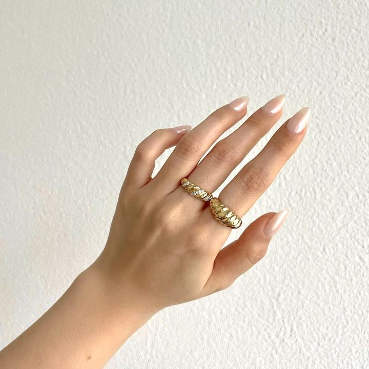 Produktbild Candy Ring Croissant, 925 Sterling Silber, vergoldet (62, 925 Silber)
