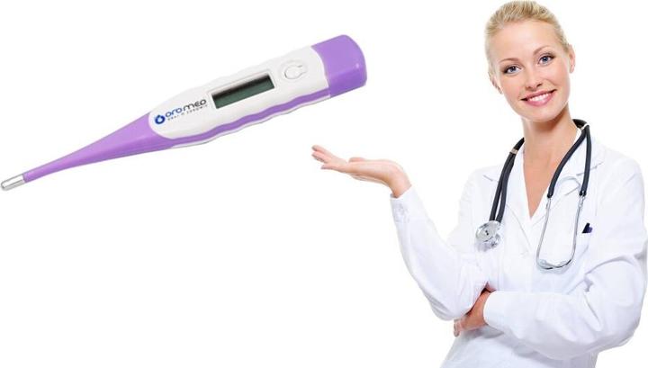 Produktbild Oromed Oro Flexi Kontakt-Thermometer Violett Oral, Rechteckig, Unterarm (Rektal, Achselhöhle, Mund)