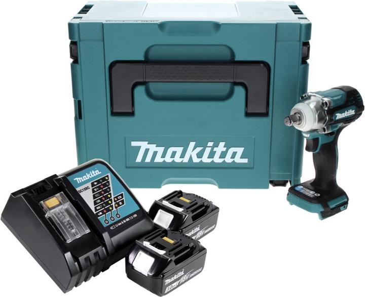Actual product image Makita DTW 300 RFJ Battery impact wrench 18 V 330 Nm 1/2" Brushless + 2x Battery 3.0 Ah + Charger + Ma (Rechargeable battery operated)