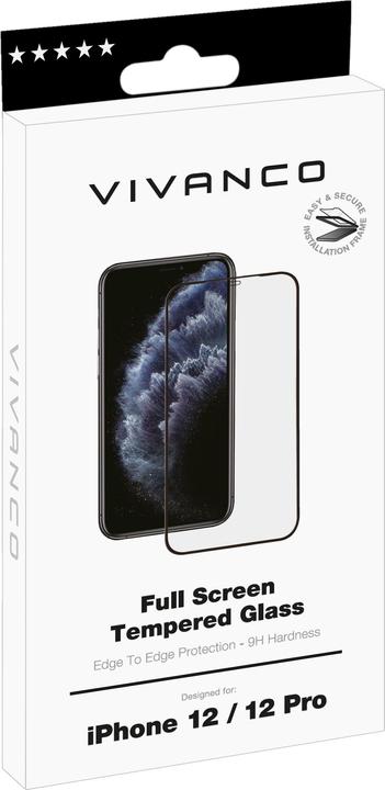 Produktbild Vivanco Full Screen Displayschutzglas für iPhone 12, 12 Pro (1 Stück, Apple iPhone 12, Apple iPhone 12 Pro)