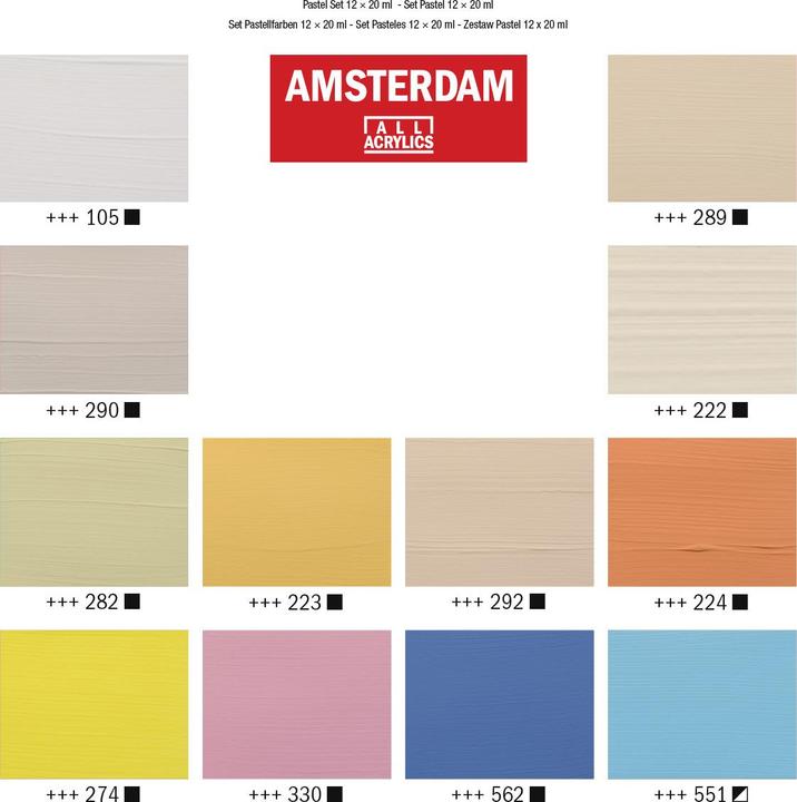 Produktbild Amsterdam Acrylfarbe Pastels (Mehrfarbig, 240 ml)