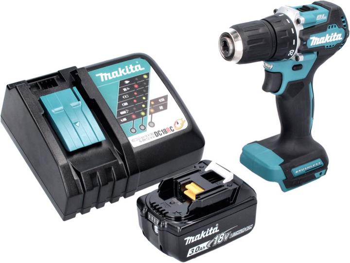 Produktbild Makita DDF 487 RF1 Akku Bohrschrauber 18 V 40 Nm Brushless + 1x Akku 3,0 Ah + Ladegerät (Akkubetrieb)