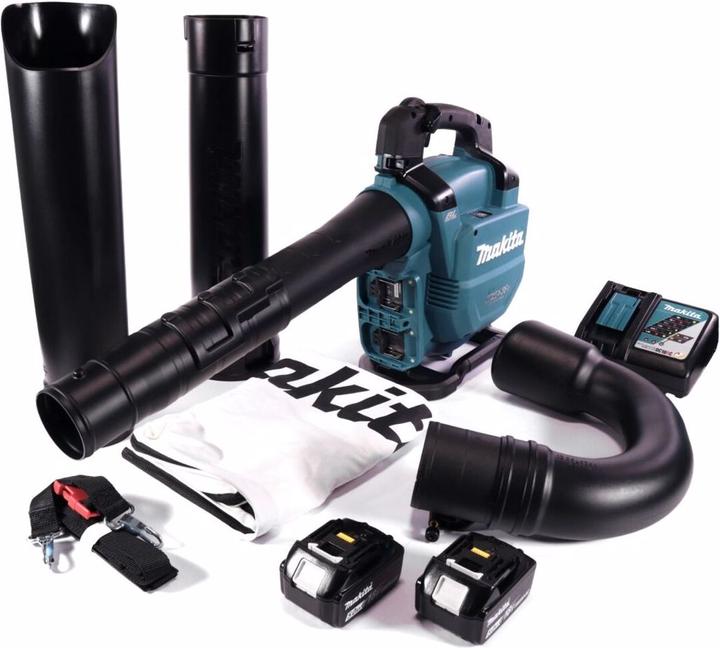 Productafbeelding Makita DUB 363 RT2V Accu-blazer / bladzuiger 36 V ( 2x 18 V ) Borstelloos + zuigset + 2x accu 5.0 (Oplaadbare batterij, Vacuüm en ventilator)