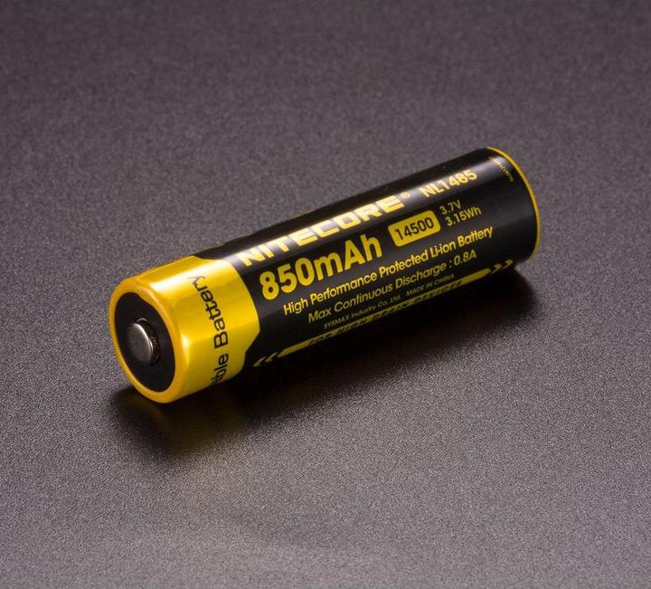 Actual product image Nitecore Li-Ion battery type 14500 - 850mAh - NL1485