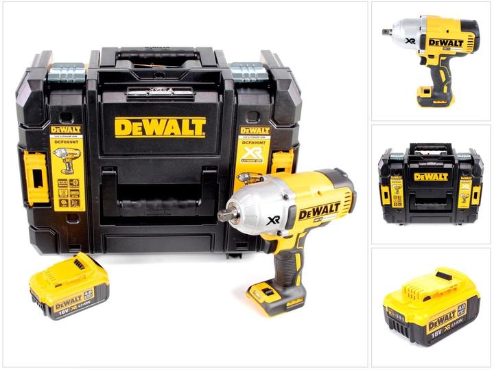 Actual product image DeWalt DCF 899 Visseuse à chocs sans fil 1/2" 18V 950Nm + 1x battery 4,0Ah + Coffret de transport T (Rechargeable battery operated)