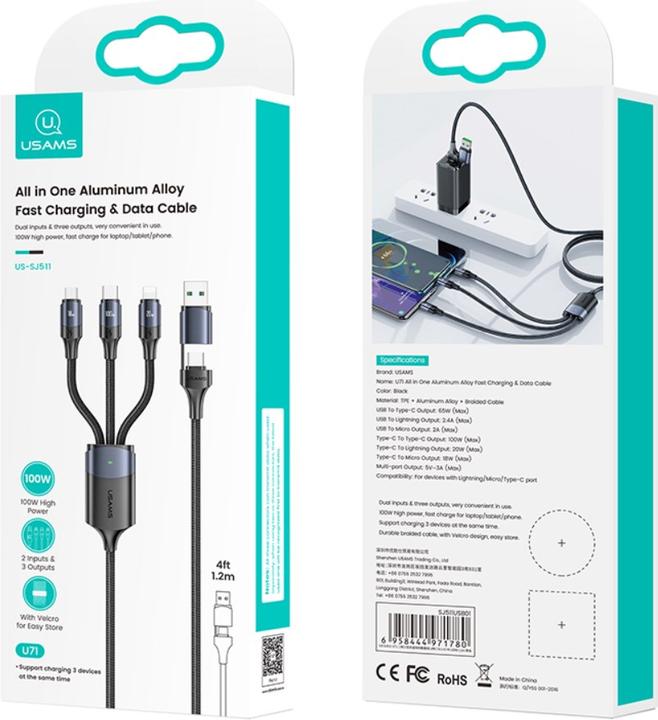 Produktbild Usams 3in1 (1.20 m, USB 3.0, 65 W)
