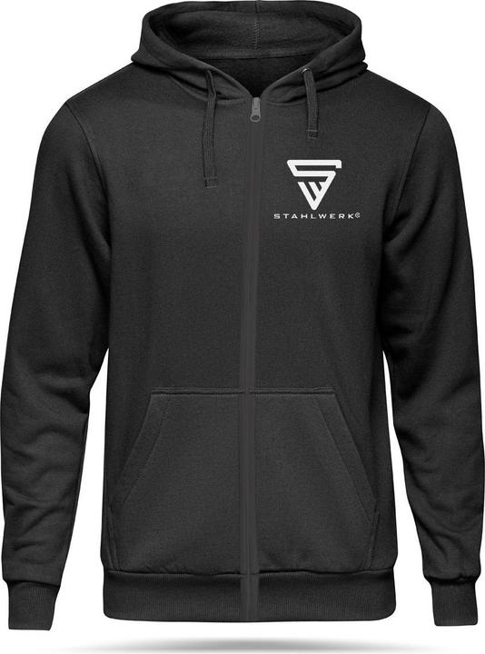 Stahlwerk Hoodie Kapuzenpullover Kapuzenpulli mit Reissverschluss in Schwarz Gr.L (L)