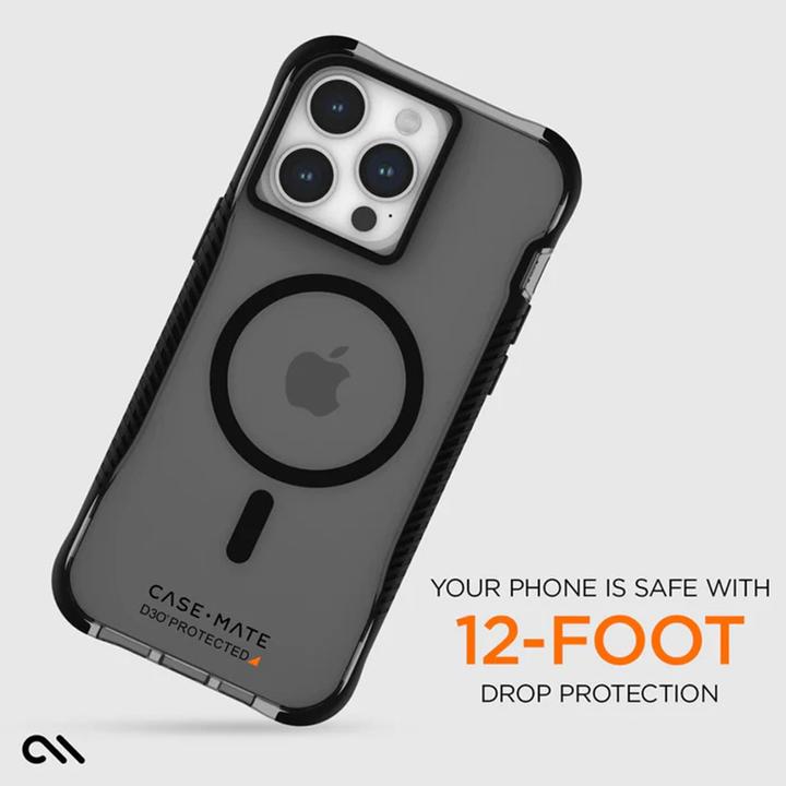 Actual product image Case-Mate Tough Grip Plus D3O MagSafe - iPhone 15 Pro Max Case (Smoke/Black) (Apple iPhone 15 Pro Max)
