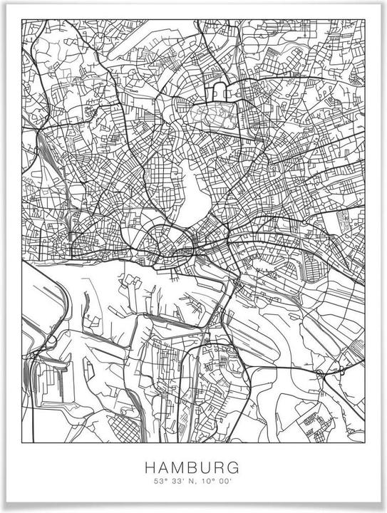 Immagine prodotto Trenddeko Mappa della città di Amburgo (100 x 120 cm)