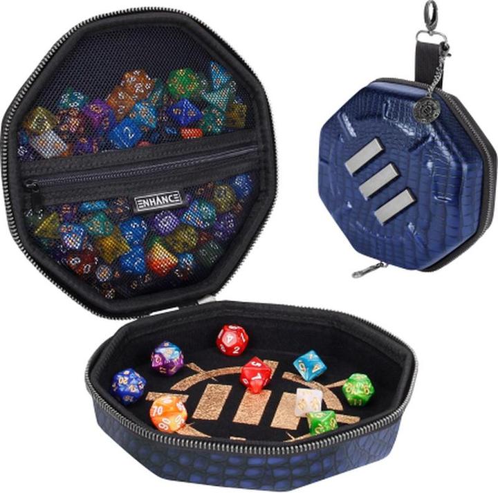 Actual product image Geronimo Games ENHANCE Tabletop Collector's Edition Dice Case Blue Dragon Scales