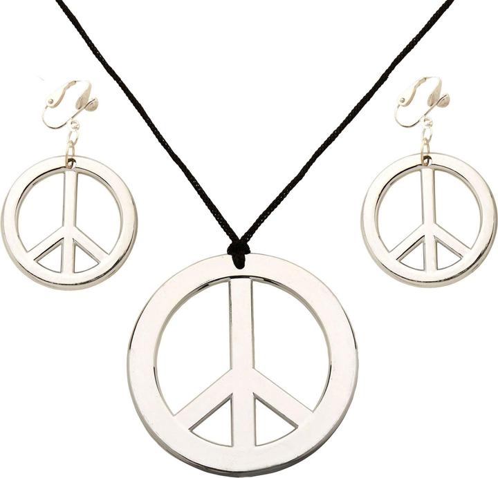 Produktbild Widmann Hippie Set mit Ohrringe und Peace Kette