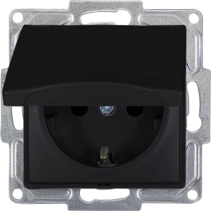 Actual product image Gunsan Visage flush-mounted socket outlet with cover black