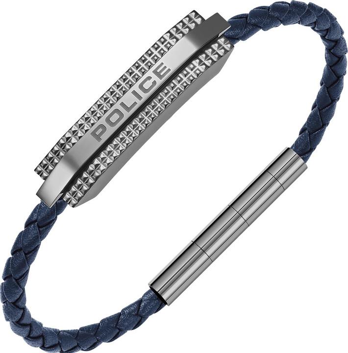 Actual product image Police Gripcord bracelet (19 cm, Leather, Stainless steel)