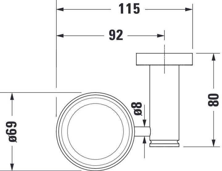 Voedingswaarden en ingrediënten Duravit Glashouder D-CODE met glas links chroom