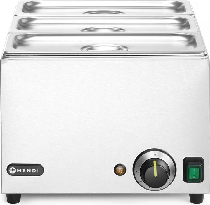 Produktbild Hendi Set: Bain-Marie Ranger + 3x GN 1/3 Behälter mit Deckel,, GN 1/1, 230V/1000W, 590x332x(H)