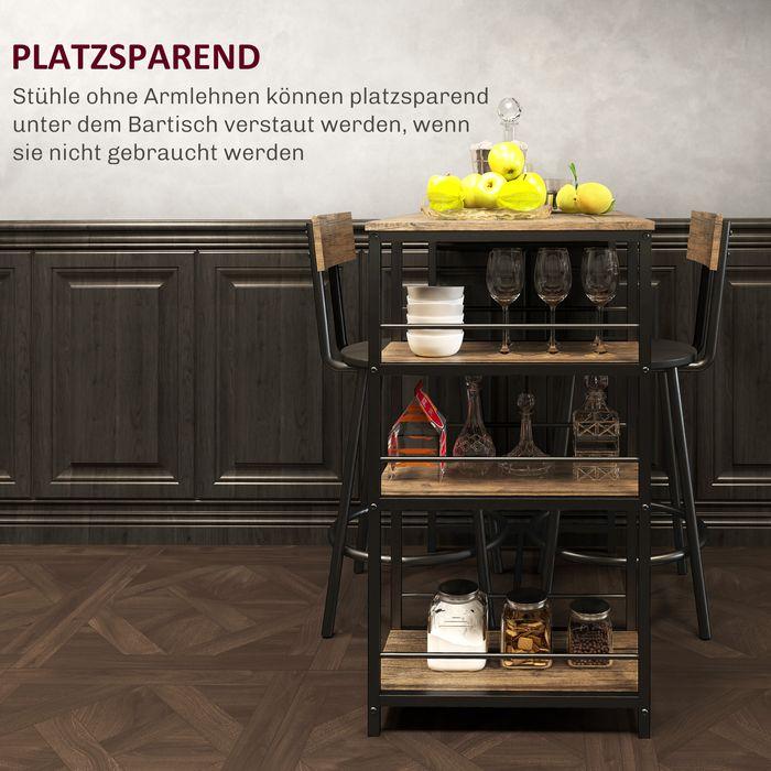 Immagine prodotto Swisshandel24 Bartisch mit Barhocker Set, 3-tlg. Bartisch-Set mit Küchentisch, 2 Barstühlen