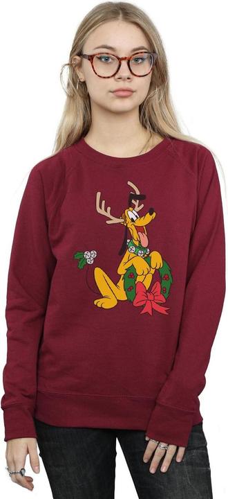 Actual product image Disney Womens/Ladies Pluto Christmas Reindeer Sweatshirt (XXL)