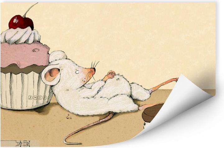Produktbild Trenddeko Maus mit Muffin (100 x 70 cm)