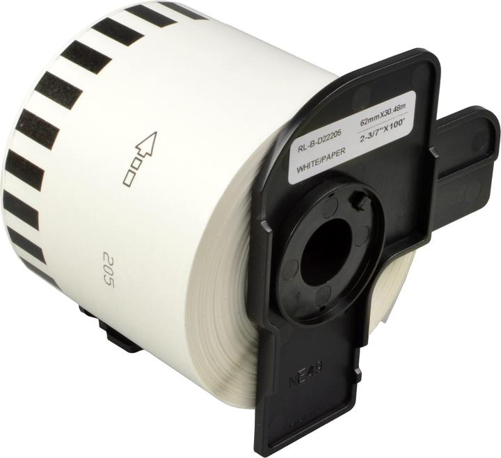 Produktbild Ampertec Etiketten kompatibel zu Brother DK22205 weiss 62 x 30,48mm Rolle