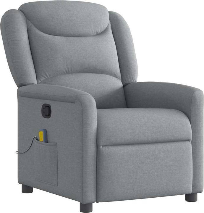 VidaXL Massagesessel Hellgrau Stoff Massage TV-Sessel