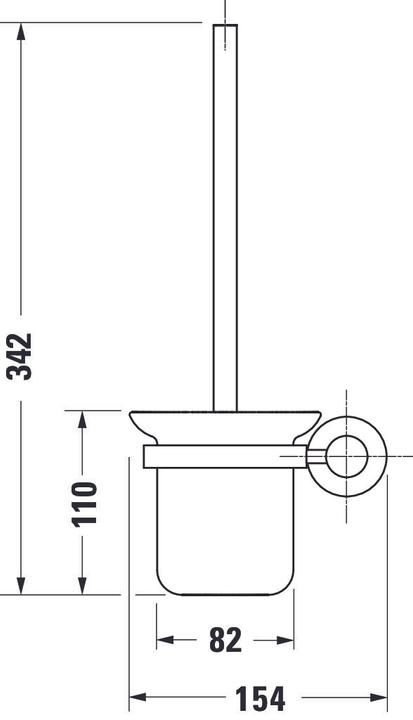 Image du produit Duravit Ensemble brosse D-CODE pour montage mural, verre chromé mat